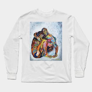 Two Abstract colourful figurative nudes lovers Long Sleeve T-Shirt